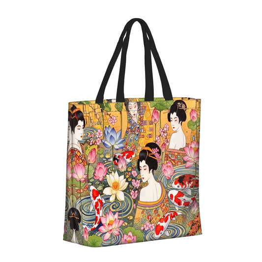 Golden Serenity Weekender Tote or Reusable Shopping Bag With Zipper