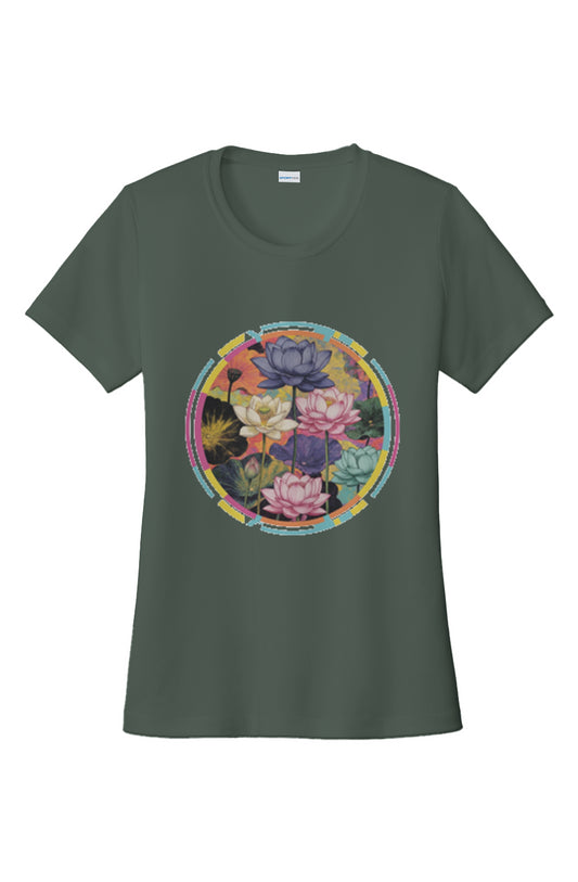 Sport-Tek Ladies Competitor Tee - lotus flower cir