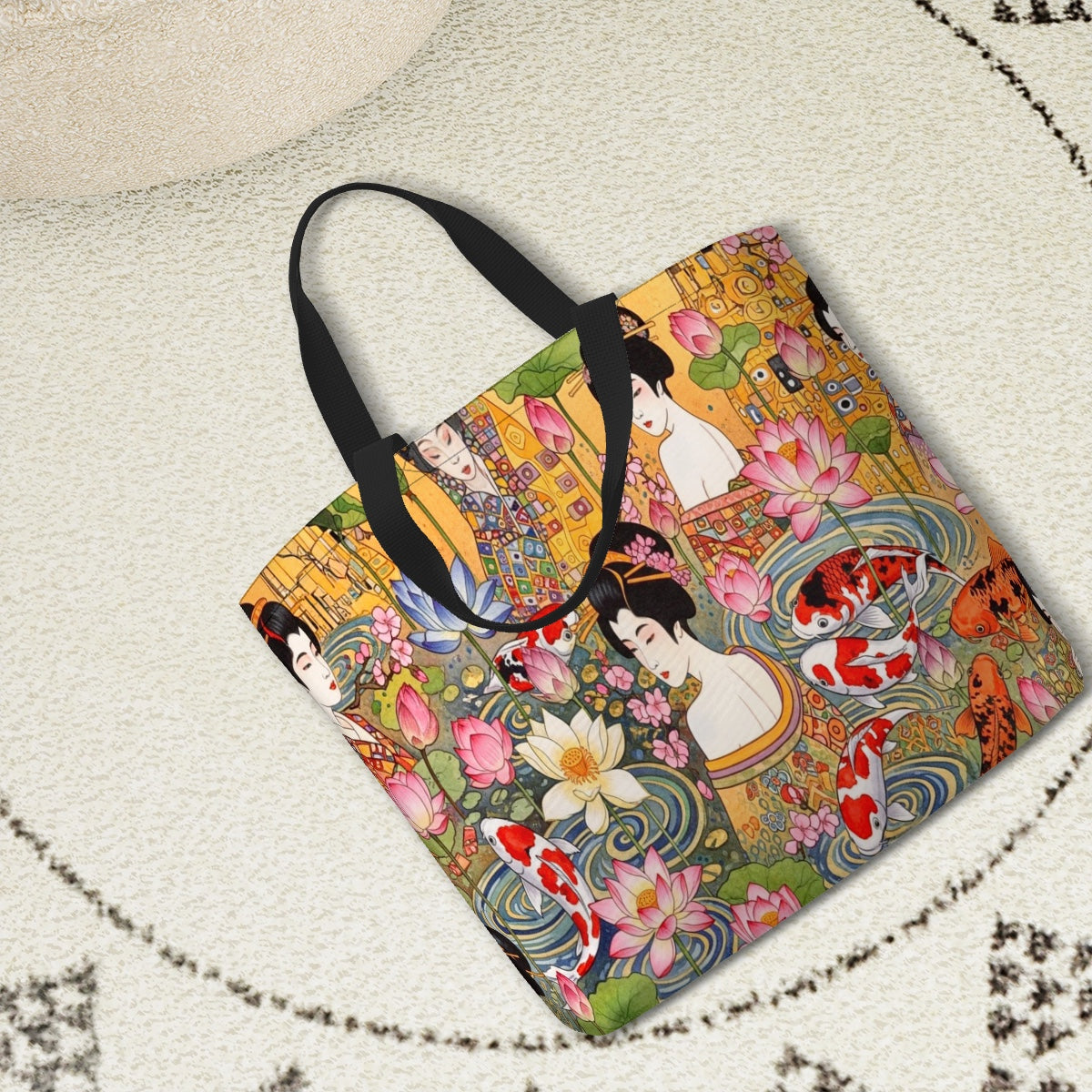 Golden Serenity Weekender Tote or Reusable Shopping Bag With Zipper