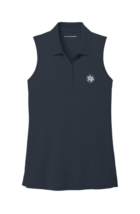 Womens UV Sleeveless Polo - TIGER LILY