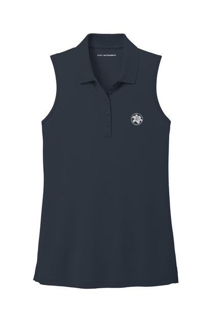 Womens UV Sleeveless Polo - TIGER LILY