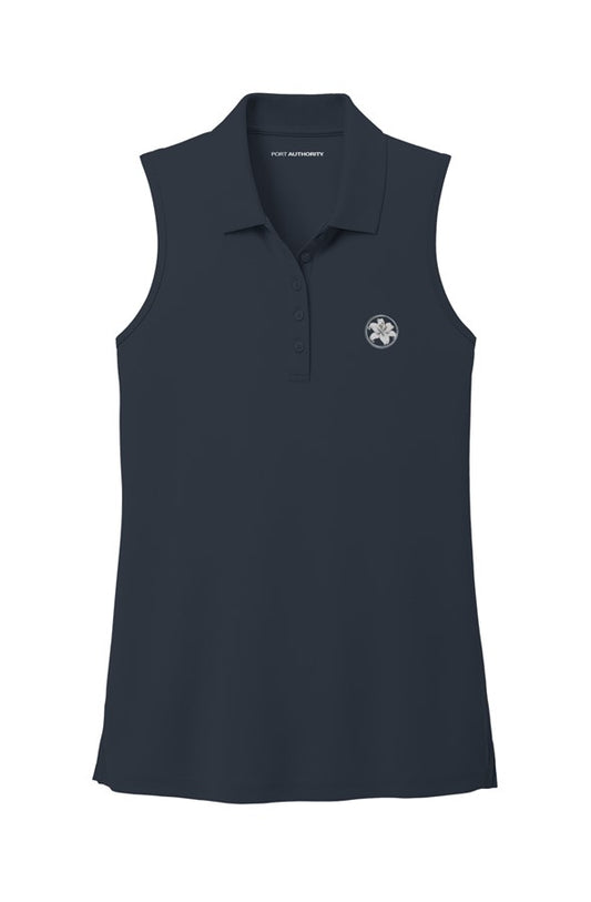 Womens UV Sleeveless Polo - TIGER LILY