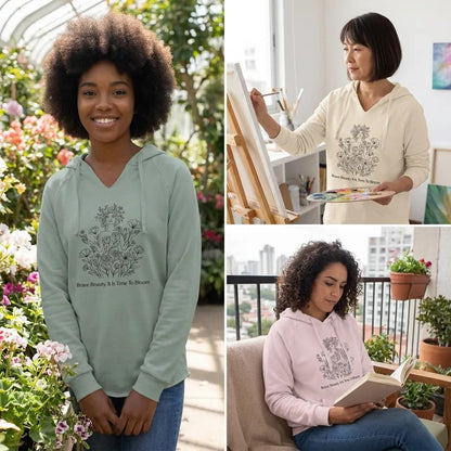 Brave Beauty — Women's Lightweight Wash Hooded Sweatshirt | Zeblismapo