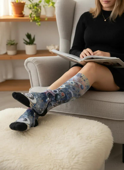 Sassy, Classy & A Little Bad-Assy – Abstract Circle Socks | Zeblismapo