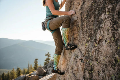 Empowerment bravery socks gift for women by Zeblismapo - woman rock climbing