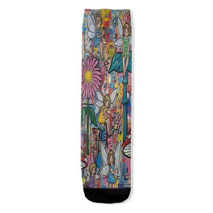 Enchanted Whispers pretty little fairies women's socks by Zeblismapo