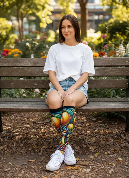 Fun_softball_socks_gift_for_women_athletes_by_Zeblismapo_-_hanging_out_in_the_park