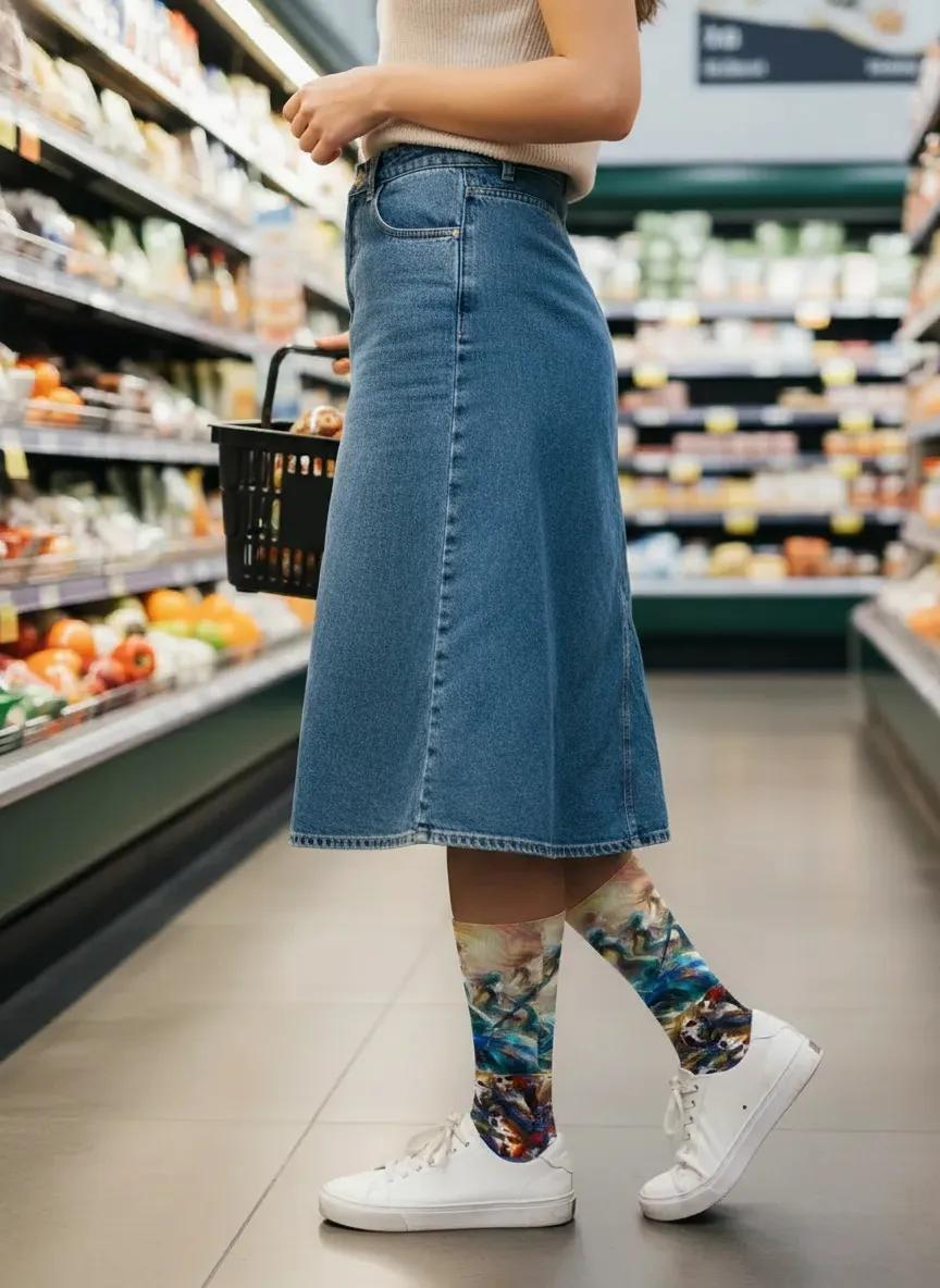 Inspirational empowerment novelty socks for women by Zeblismapo - shopping for groceries