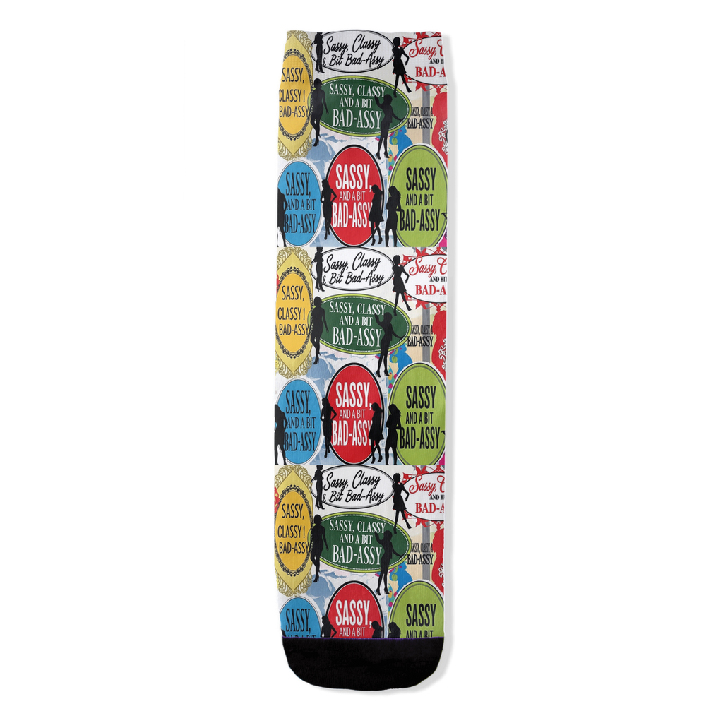 Sassy classy bad assy silhouette chic women's socks by Zeblismapo
