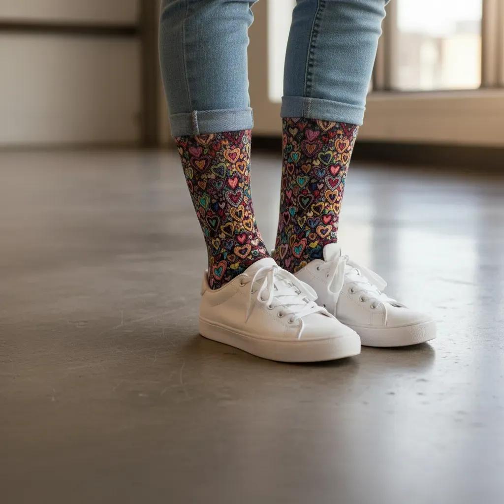 Sassy heart socks gift idea for women by Zeblismapo