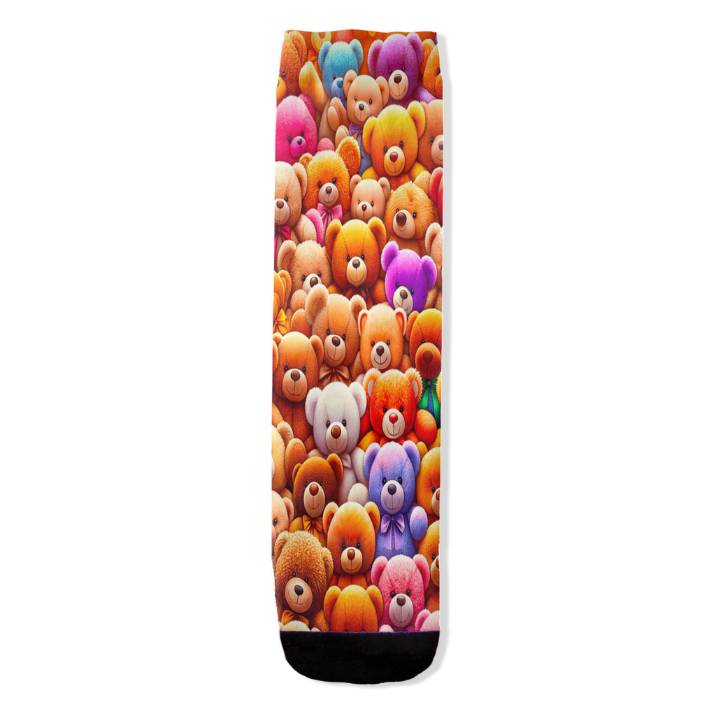Teddy Bear Hugs colorful teddy bear women's socks by Zeblismapo