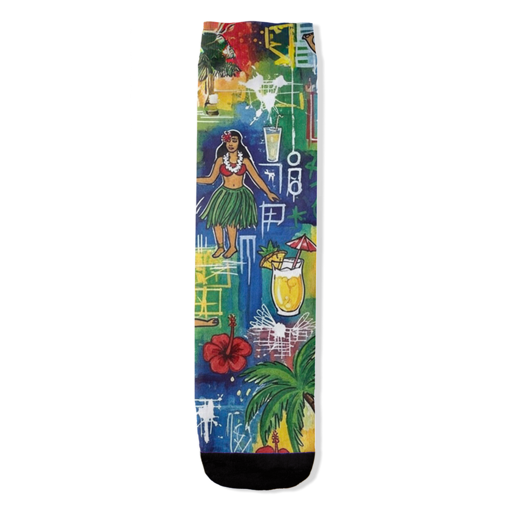 Tropical Vibes hula dreams pina colada nights women's socks by Zeblismap