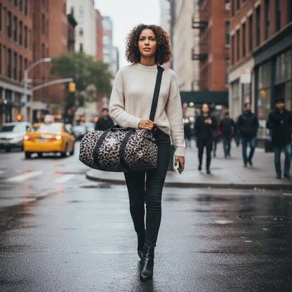 Day Tripper Duffle – Cheetah Print with Tiger Lily Embroidery | Zeblismapo